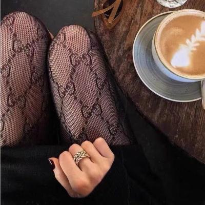 China Sexy Guccu Pantyhose Stockings Silk Stockings Thigh High Fish Stockings GG Antibacterial Net Black Nylon Stockings for Women for sale