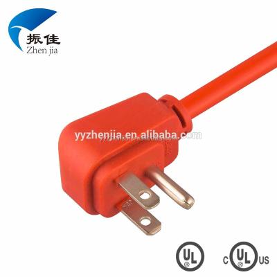 China YUYAO ZHENJIA (UL E325763) High Quality 3 Pin Plug UL Approved Power Extension Cord ZJ-3X / ZJ-3XZ for sale