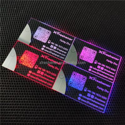 China paper & 2022 NEW Luxury Acrylic LED Business Cards Cardboard Cardboard 7 Custom Acrylic Business Printing Unique Design Light Led Business Cards for sale