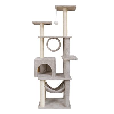 China Viable High Quality Luxury Sisal Cat Climbing Frame One-Piece Large Cat Climbing Column Multi-Layer Cat Tree for sale