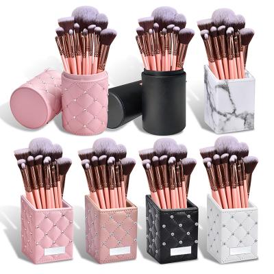 China Make Up Brushes Make Up Brush E301 24pcs Pink Rose Gold Makeup Brush Vegan For Makeup Artist Makeup Brush Concealer Cosmetic Blending for sale