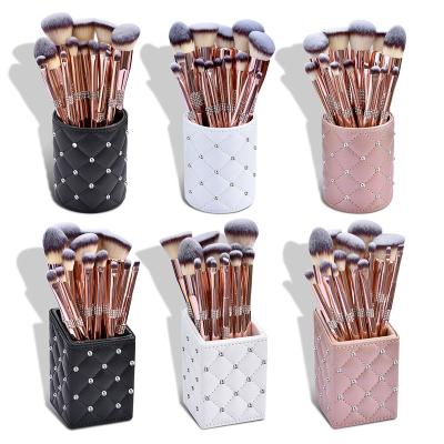 China 12pcs makeup brush F12143C 12Pcs Rose Gold Synthetic Cosmetic Brushes Kit Vegan Makeup Brushes Set with bag 12pcs makeup brush for sale