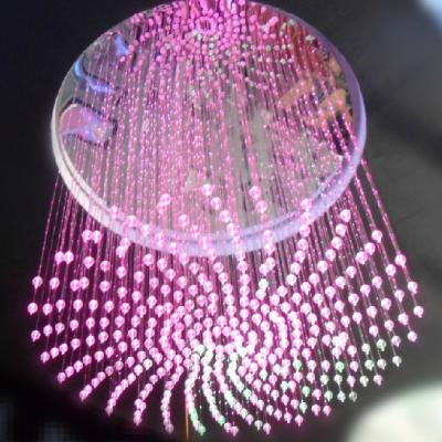 China China Hotel Club Reception Counter Design Full Color Changing Color Fiber Optic Chandelier Shiny Chandelier for sale