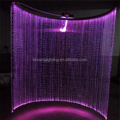 China Custom Hotel End Glow Sparkle Waterfall Fiber Optic Curtain Side Light for sale