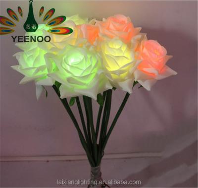 China 2017 brand new vivid led roses plastic, led flower lights, good home and garden decoration for sale