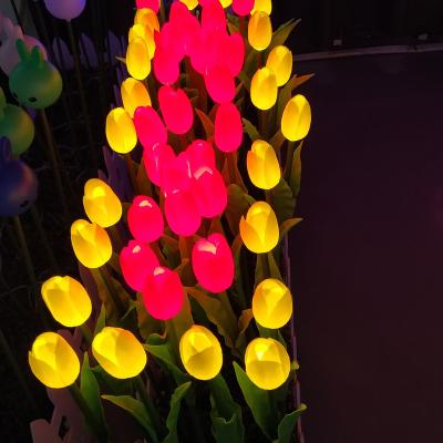 China Outdoor Lighting Project Decoration Plaza Garden Holiday Artificial Tulip Led Decorative Flower Lights for sale