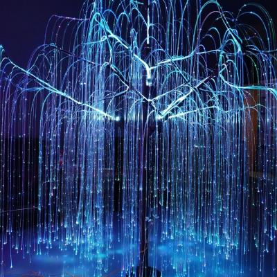 China High Quality Fiber Optic Tree Lamps Nice Design Large Aluminum Outdoor Artificial Tree Lights Pretty Willow for sale