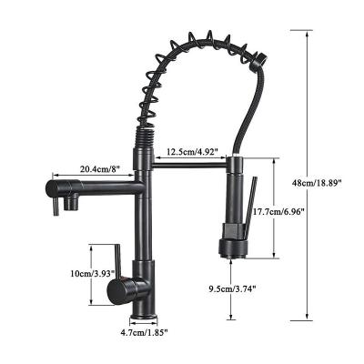 China Exterior is multilayer plated China Manufacturer Hot And Cold 304 Stainless Steel Pull Out Kitchen Faucet Pull Out Black for sale