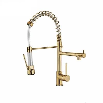 China The exterior is multi-layer plated 2022 fashion 304 stainless steel hot and cold water hose kitchen pull out kitchen faucets for sale