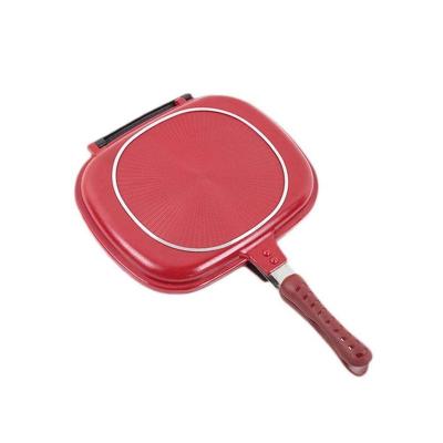 China Non-Stick Pressure Frying Collapsible 32cm Double Sided Viable Pan Double Grill Grill Pan for sale