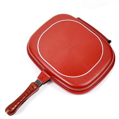 China 32cm Die Cast Aluminum Grill Pan Kitchen Sustainable Cheaper Energy Saving Double Pan for sale