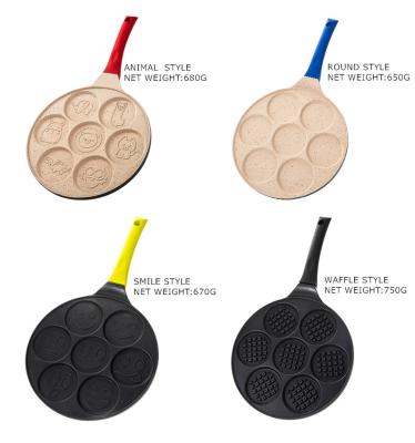 China Viable Nonstick Coating Aluminum Pancake Pan Fun 7 Double Layer Animal Mini Pancake Pan Flapjack Maker for sale