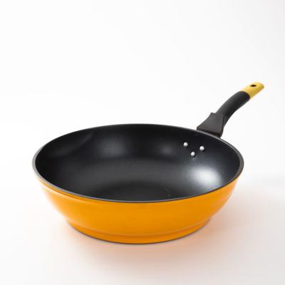 China Sustainable Popular Energy Saving And Windproof Aluminum Die Cast Chinese Wok Pan for sale