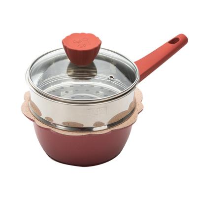 China Sustainable Popular Selling Multifunctional Aluminum Baby Cooking Pan Set With Lid And Handle for sale