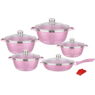 China Sustainable fashion style 12pcs die cast aluminum cookware kitchen ware non-stick set for sale