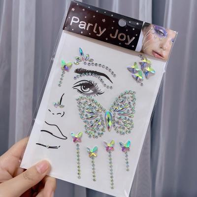 China Temporary Rave Accessories For Women Festival Rave Face Jewels Makeup Rhinestones Star Face Gems for sale