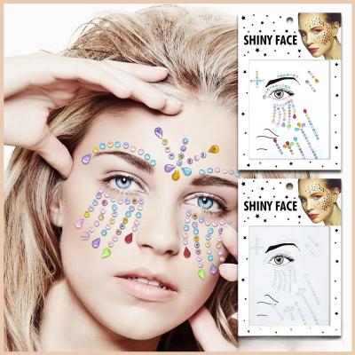 China Temporary 2023 Newest Rhinestone For Face Butterfly Face Gems Sticker Temporary Face Tattoos Jewels For Crafts for sale