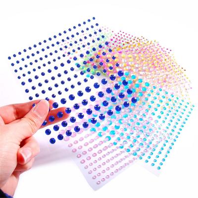 China Temporary DIY self adhesive rhinestone sticker festival Valentine Art Carnival Decor Nail Face Eye Body Makeup Gem rainbow flatback bead for sale