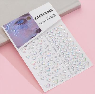 China Temporary Makeup Beauty DIY Eye Brow Diamond Face Sticker Gems Carnival Accessories Face Gems Rhinestone Eye Sticker for sale