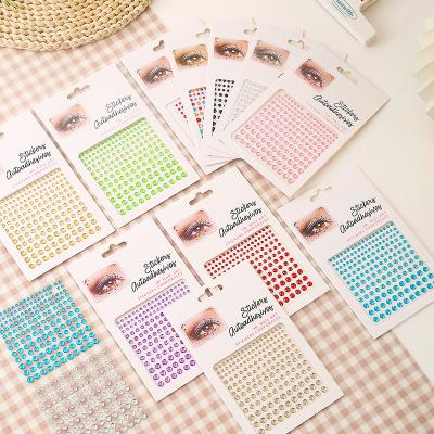 China Temporary Cheap Price 165PCS 3MM 4MM 5 MM 6MM DIY Colorful Adhesive Makeup Face Glitter Jewels Party Festival Rhinestone Face Sticker for sale