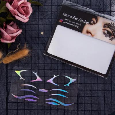 China Temporary 24 Styles Cosplay Party Transparent Custom Glitter Laser Eyeliner Holographic Temporary Tattoos Eye Shadow Tattoo Temporary for sale