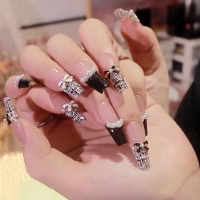 China Design 2023 Best Selling Handmade Acrylic Press On Nails Fake Nails Press On Full Cover Long Coffin False Nails for sale