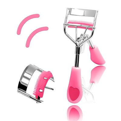 China Not Specified Private Label Elf Eyelash Curler Metal Best Eyelash Curler Brilliant Beauty Travel Eyelash Curlers With Hot Pink Comb for sale