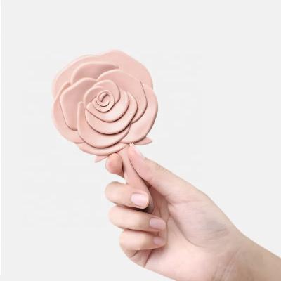 China Not Specified Hand mirror Fashion Wedding vintage flower rose shaped plastic pocket hand mirror Cosmetic handheld mirror for sale