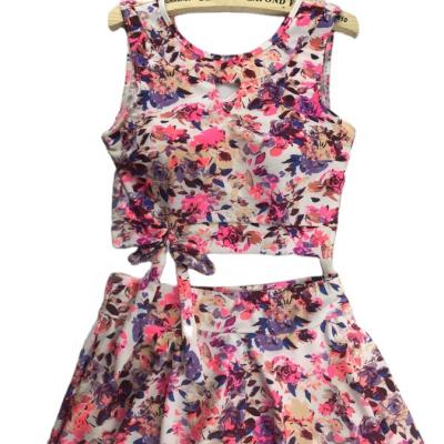 China Summer QUICK DRY Flower Printing Sling And Shorts Pajamas Set for sale