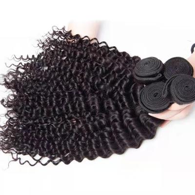 China No Shedding.No tangle. Soft.Shiny ready to ship deep wave to curl Brazilian Virgin Hair Weave for sale