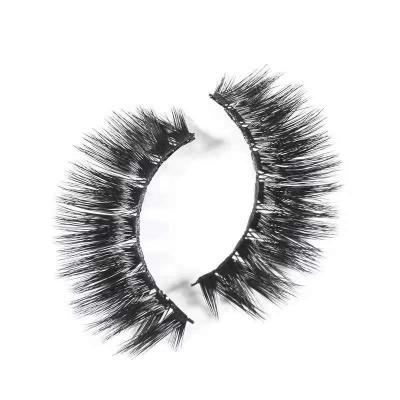 China Black Individual High Quality Colorful Handmade Glitter Strip Cotton False Eyelashes Length for sale