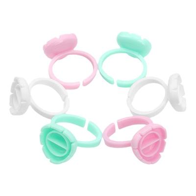 China Adjustable Rings Cheap Price Wholesale Individual White And Pink Glue Ring For Eyelashes for sale