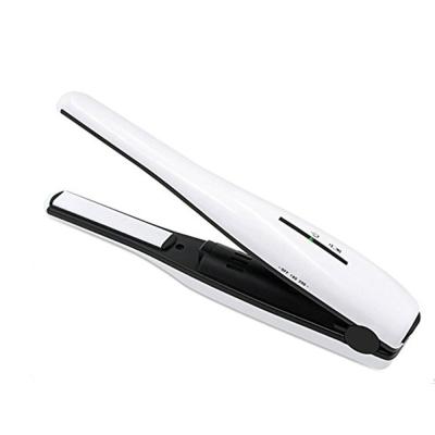 China Portable Car Hair Straightening Travel Size Flat Iron Rechargeable Battery Cordless Hair Straightener Titanium for sale