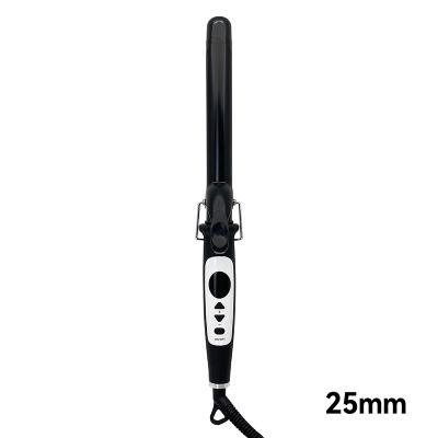 China Plastic+Aluminum Private Label Nano Black Hair Roller And Curler LCD Curling Iron Ceramic Ionic Hair Waver Hair Styling Tool for sale