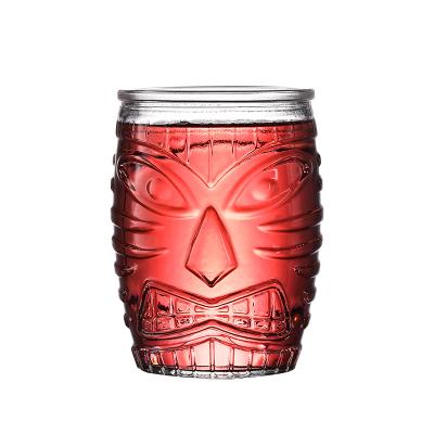 China Sustainable creative tiki cup custom drinking tiki cocktail glass tumbler for sale