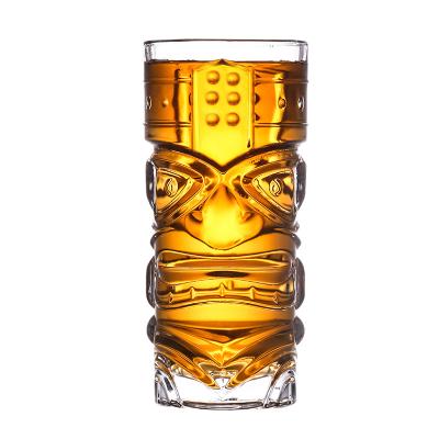 China Originality design tiki cup juice glass tiki cup stocked glass cocktail glasses for sale