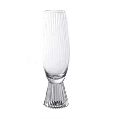 China Creative heavy glass cup daily life fruit juice with vertical stripes cocktail glass with goblet champagne glass for sale