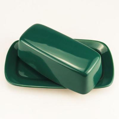 China Sustainable Luxury Rectangular Green Butter Dish Casserole for sale