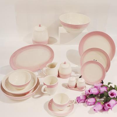 China Sustainable Wholesales Ceramic Spring Rose Dinnerware Set for sale