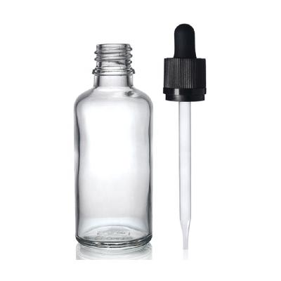 China Cheap Price 50ml Essential Oil Bottle Cylinder Clear Essential Oil Cosmetic Bottle Manufacturer With Tamper Proof Dropper for sale