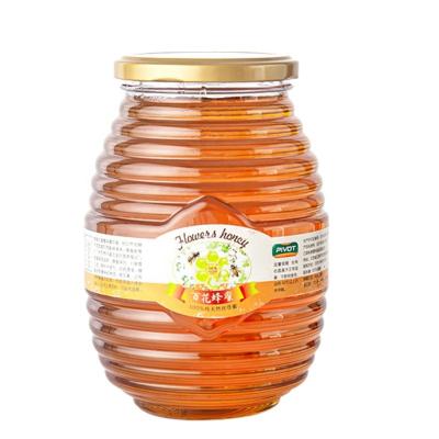 China Free Samples 100ml 250ml 500ml 1000ml Clear Empty Honey Jars Crystal Honey Jars Food Manufacturer Empty Honey Jars Bee Shaped Jar for sale