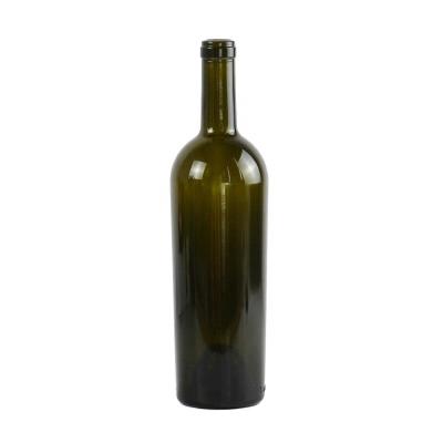 China Beverage Maker Cheap Price Antique Green Wine Bottle 750ml Cork Corks Oval Glass Wine Bottle Antique Wine Bottle for sale