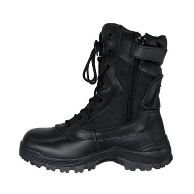 China Light weight molded sole military tactical black leather boots army strong combat boots for men for sale