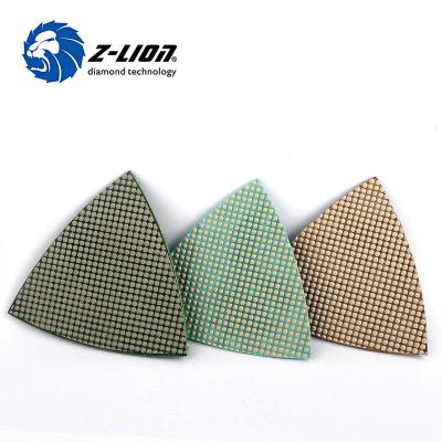 China High Performance Triangle 3 Inch Resin Protection Diamond Polishing Tools For Stone Glass for sale