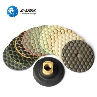 China Stone Z-LION 3 Inch 6inch 5 Inch 3 4 Inch Premium Flexible Dry Polish Pads For Granite Marble Stone for sale