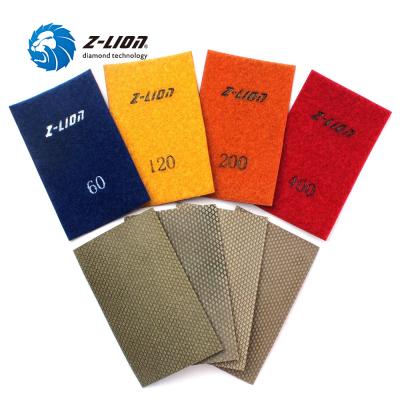 China Polishing And Light Diamond Sheet Blackish Stones Clad Polishing Pads For Marble Concrete Stone By zlion for sale