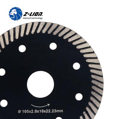 China High Quality Granite/Z-Lion 105mm Turbo Rim Dry Cutting Disc Marble/Ceramice Diamond Saw Blade Stone Cutter for sale