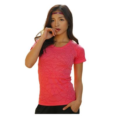 China Yoga Round Neck Match Short Sleeve Design Women Seamless Breathable Hot Product All Wear for sale