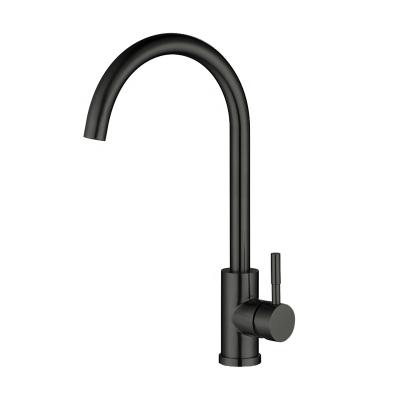 China Sense Faucets Lead Free 304 Stainless Steel Kitchen Sink Mixer Tap (Black SS06) for sale