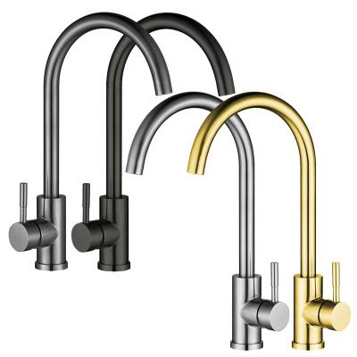 China Sense Faucets Lead Free 304 Stainless Steel Kitchen Sink Mixer Tap (SS06 chrome/ss/black gray/gold/gunmetal) for sale